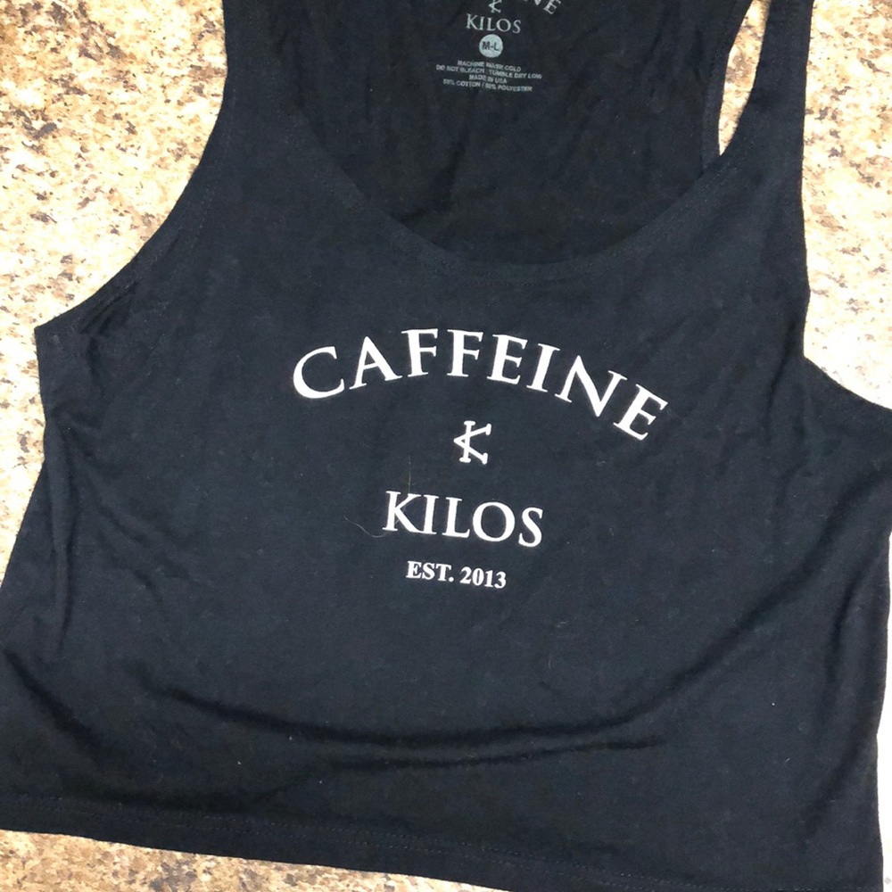 Caffeine and Kilo crop tank